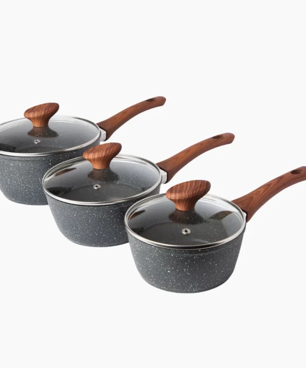 3pc Non Stick Induction Saucepan Set 18 20 22cm