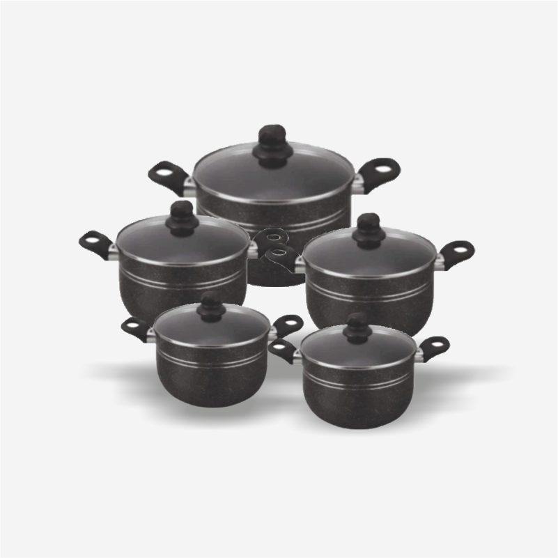 5pc Non Stick Coating Stock Pot Deep Casserole Set Cooking Pot Set 18cm to 26cm